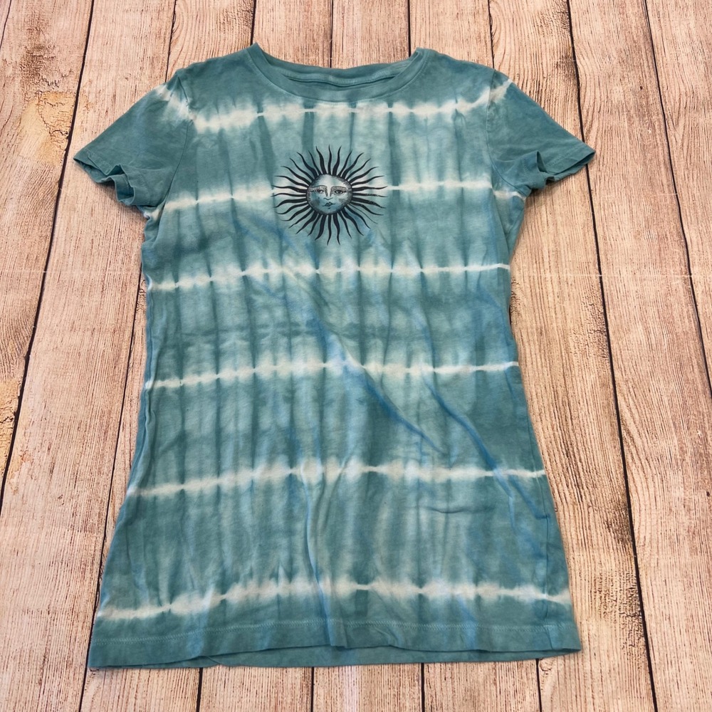 Aeropostale Womens Y2K Style Classic Crew Sun Graphic Tie Dye T-Shirt‎ Small